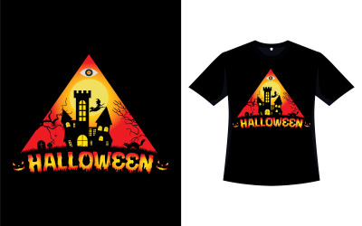 Halloween Korkunç Üçgen Tişört Tasarımı