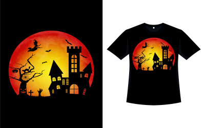 Halloweenowa straszna koszulka Vector Design wektor
