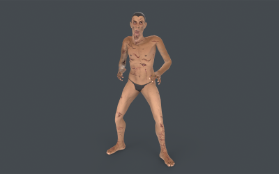 Низькополігональна 3D-модель Biter Zombie Rigged