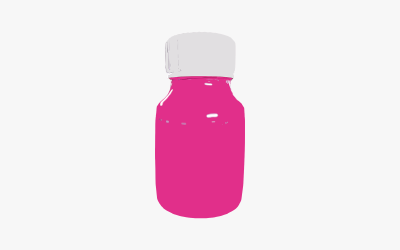 Rózsaszín gyógyszeres üveg vektor