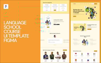 Šablona uživatelského rozhraní kurzu jazykové školy Figma
