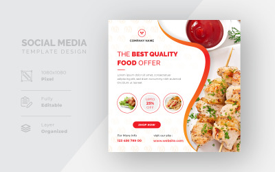 La migliore offerta di cibo di qualità Design del modello di post di vendita promozionale sui social media
