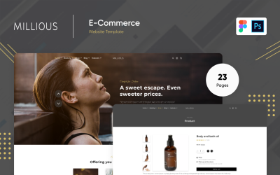 Миллиоус Четверка | Шаблон спа и салона красоты Figma и Photoshop