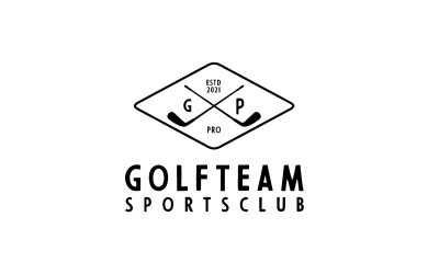 Vintage Retro Golf Rozeti Logo Tasarım Şablonu