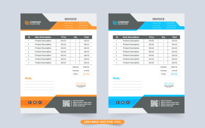 Business invoice and voucher design
