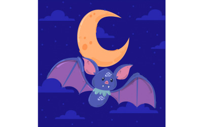 Halloweenowa ilustracja postaci nietoperza