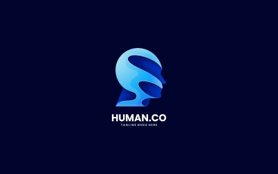 İnsan Gradyan Logo Şablonu
