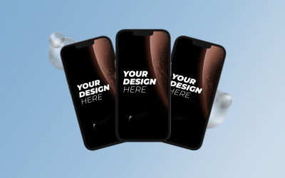 Modello PSD Mockup multi-dispositivo per iPhone 13 Pro