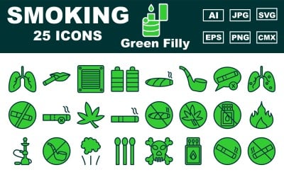 25 Premium Sigara İçilebilir Yeşil Köstebek Simge Paketi