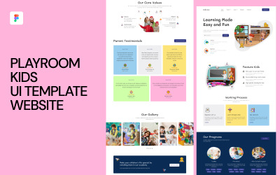 Site Web de modèle d&amp;#39;interface utilisateur pour enfants de salle de jeux