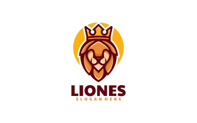 Szablon Logo Prosty Lew Maskotka