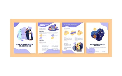Halloween traditions flat vector brochure template