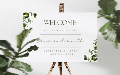 Modèle de carte de mariage de bienvenue