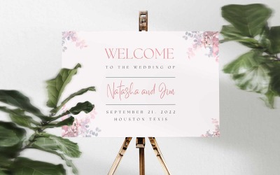 Modèle professionnel de carte de bienvenue de mariage