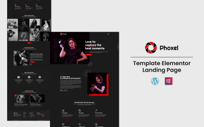 Phoxel Photography - студийная выставка свадебное мероприятие Elementor Landing page