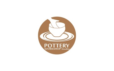 Pottery Studio Logo Vector Template Illustration 14