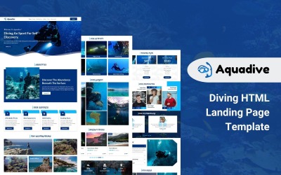 Aquadive - Diving HTML5 målsidamall