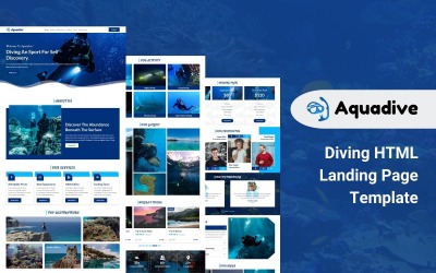 Aquadive - HTML5-bestemmingspaginasjabloon voor duiken