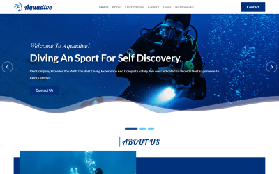 Aquadive - Šablona vstupní stránky HTML5 potápění