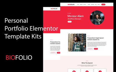 Biofolio - набор шаблонов Elementor для личного портфолио