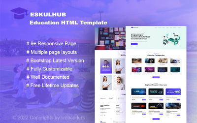 Eskulhub - Modello di sito Web HTML5 per l&amp;#39;istruzione
