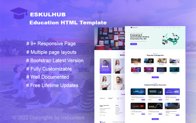 Eskulhub – šablona webových stránek pro vzdělávání HTML5