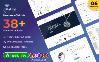 Sparkle Mega Diamond Jewelry Prestashop 1.7 Responsive Template