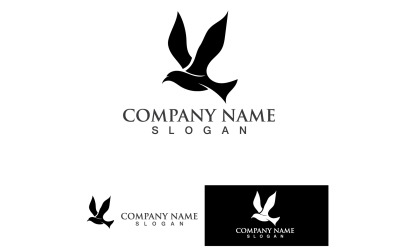 Flying Bird Silhouette Logo Template V12