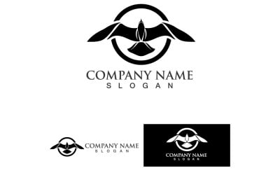 Flying Bird Silhouette Logo Template V18