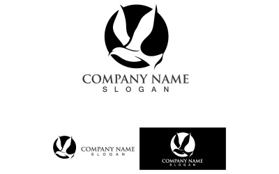 Flying Bird Silhouette Logo Template V19