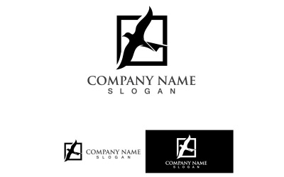 Flying Bird Silhouette Logo Template V21