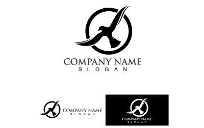 Flying Bird Silhouette Logo Template V23