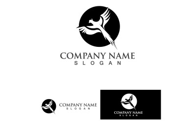 Flying Bird Silhouette Logo Template V30