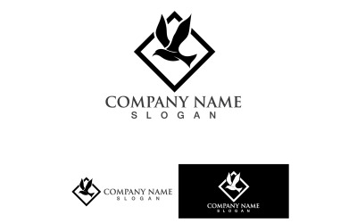 Flying Bird Silhouette Logo Template V31