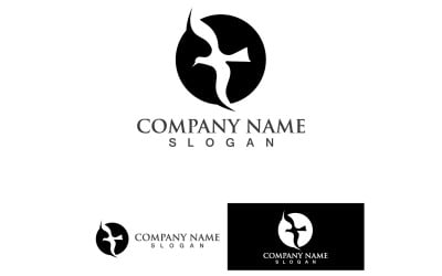 Flying Bird Silhouette Logo Template V34