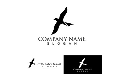 Flying Bird Silhouette Logo Template V36