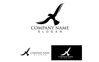 Flying Bird Silhouette Logo Template V6