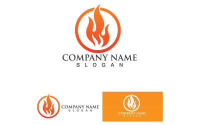 Fuoco brucia e fiamma Logo Vector V11