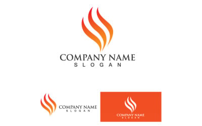 Fuoco brucia e fiamma Logo Vector V14
