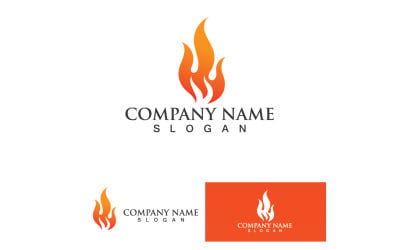 Fuoco brucia e fiamma Logo Vector V17