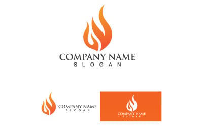 Fuoco brucia e fiamma Logo Vector V19