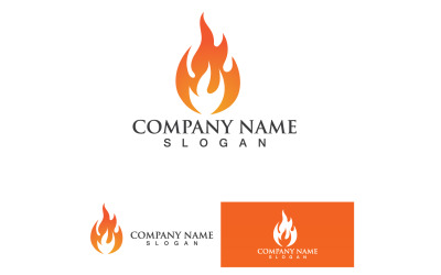 Fuoco brucia e fiamma Logo Vector V21