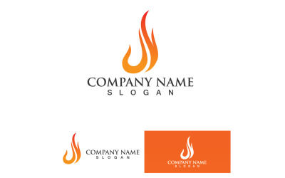 Fuoco brucia e fiamma Logo Vector V24