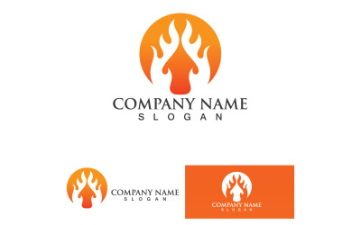 Fuoco brucia e fiamma Logo Vector V25