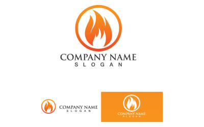 Fuoco brucia e fiamma Logo Vector V29