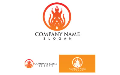 Fuoco brucia e fiamma Logo Vector V2
