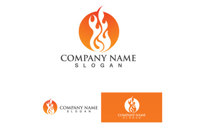 Fuoco brucia e fiamma Logo Vector V30