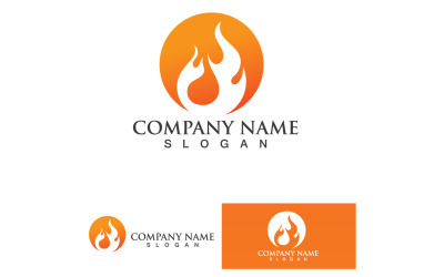 Fuoco brucia e fiamma Logo Vector V31