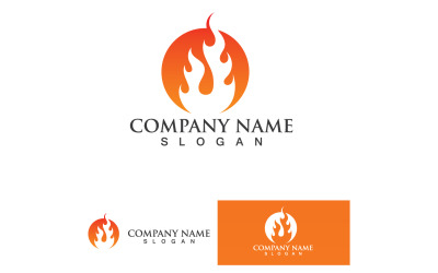 Fuoco brucia e fiamma Logo Vector V32