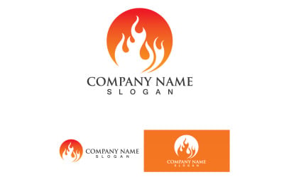 Fuoco brucia e fiamma Logo Vector V33